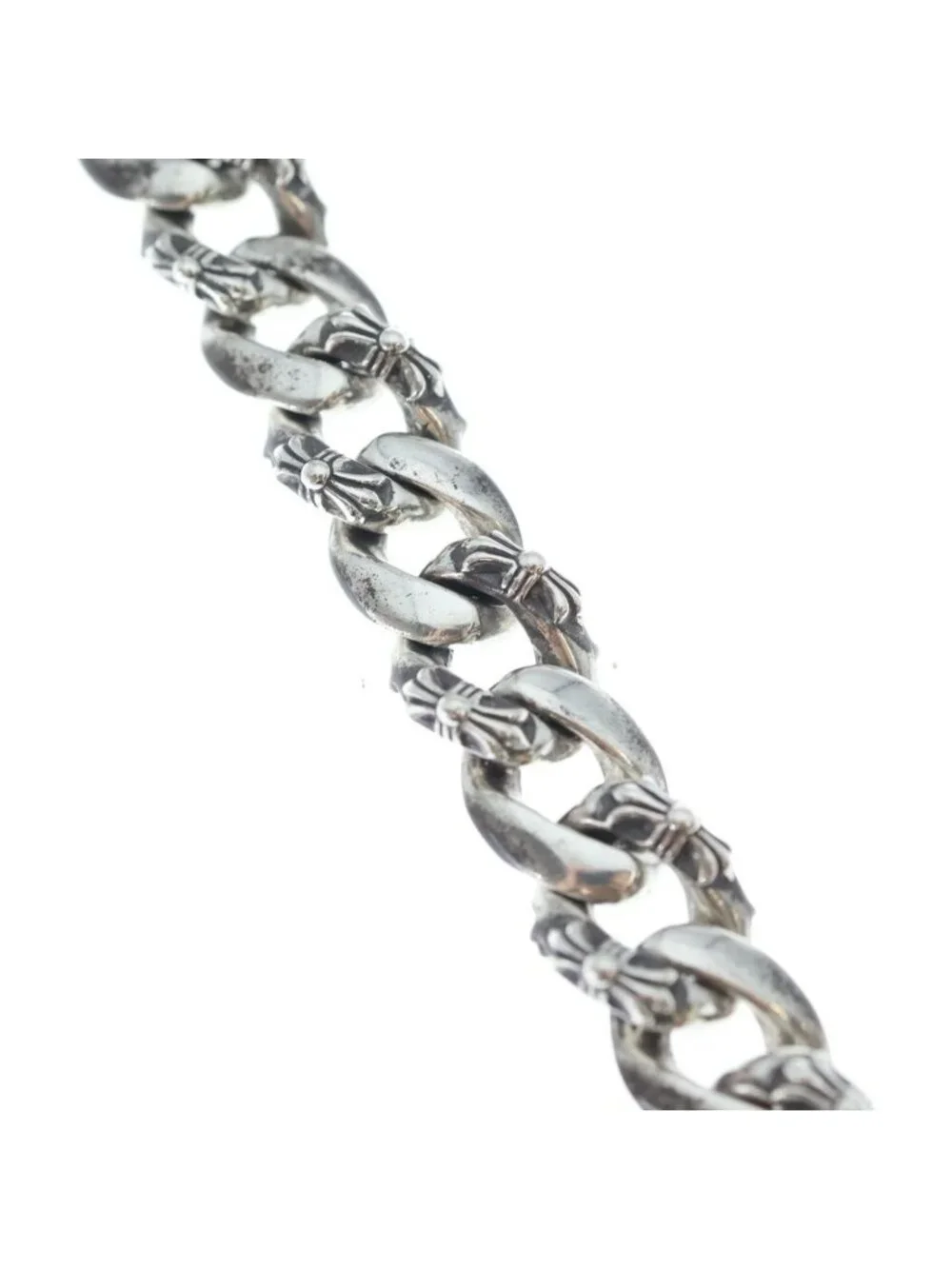 Chrome Hearts Fncy Chn Lnk Fancy Link Clip Bracelet 15 Links Silver